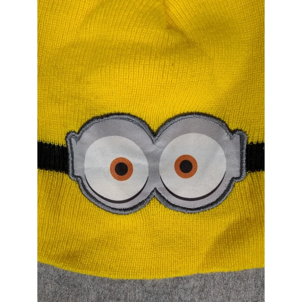 Illumination Minions The Rise‎ of Gru Yellow Knit Beanie Goggles Hat Boys